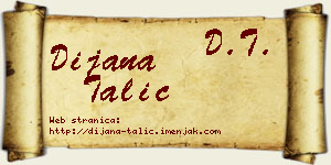 Dijana Talić vizit kartica